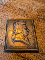 Antieke bronzen plaquette van Mozart, ca. 1900, Ophalen of Verzenden