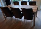 Eettafel met stoelen, Huis en Inrichting, 50 tot 100 cm, 150 tot 200 cm, Gebruikt, Rechthoekig