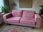 Mooie roze 2-zits velvet bank - in goede staat!, Ophalen, Gebruikt, Tweepersoons, 75 tot 100 cm