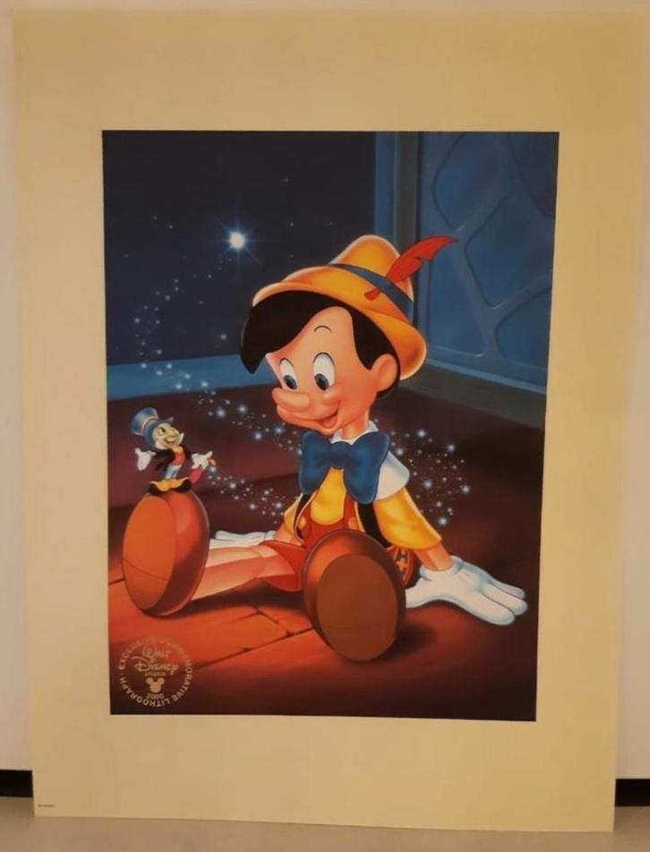 Walt Disney exclusieve lithograaf 2000 en 2001, Verzamelen, Disney, Nieuw, Plaatje of Poster, Peter Pan of Pinokkio, Ophalen of Verzenden