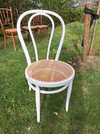 Vintage Dal Vera Stoel - Witte Houten Stoel Rotan, Huis en Inrichting, Stoelen, Ophalen, Riet of Rotan, Gebruikt, Wit
