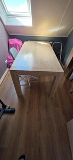 Massief Eiken Tafel – White Wash, Huis en Inrichting, Tafels | Eettafels, Ophalen, Gebruikt, 50 tot 100 cm, Vijf personen of meer