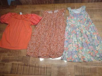 Meisjes jurken & t shirt pakket zomer- Maat 122/128 beschikbaar voor biedingen