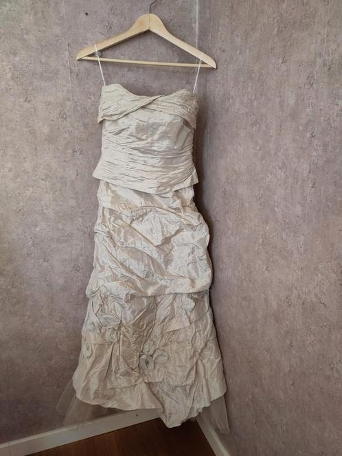 Strapless galajurk parelmoer kleurig 34. linea Raffaelli, Kleding | Dames, Gelegenheidskleding, Zo goed als nieuw, Galajurk, Maat 34 (XS) of kleiner