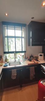 Zwarte hoogglans keuken met of zonder apparatuur, Ophalen, Zo goed als nieuw, Zwart, Hoekkeuken