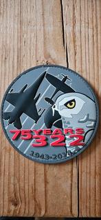 Patch:  322 75 jaar, materiaal: rubber, Ophalen of Verzenden