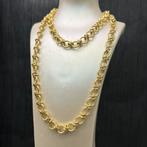 14k gouden ketting armband massief schakel set, Sieraden, Tassen en Uiterlijk, Kettingen, Ophalen of Verzenden, Nieuw, Goud
