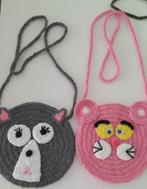 roze panter- en katten tas gebreide, Sieraden, Tassen en Uiterlijk, Tassen | Damestassen, Ophalen, Nieuw, Roze, Schoudertasje