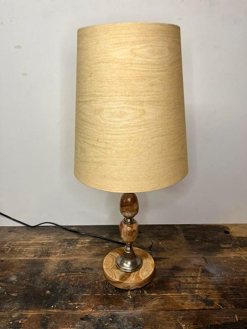 Vintage mid century Marrón Imperial marmeren tafellamp, Huis en Inrichting, Lampen | Tafellampen, Gebruikt, Minder dan 50 cm, Overige materialen