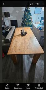 Teaken hout eettafel, Ophalen, Vijf personen of meer, Rechthoekig, 50 tot 100 cm