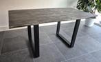 Eettafel Kapra II 160 x 90 cm massief acaciahout grijs, Ophalen, Gebruikt, Industrieel design, 50 tot 100 cm