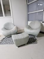 2x leolux papageno en hocker balou, Ophalen of Verzenden, Zo goed als nieuw, 75 tot 100 cm, Leer