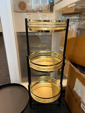 Etagère, plantenstandaard, 2 stuks goud en zwart beschikbaar voor biedingen