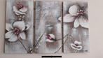 Drieluik Schilderij Bloemen, Huis en Inrichting, Ophalen, 125 cm of meer, Zo goed als nieuw, Schilderij