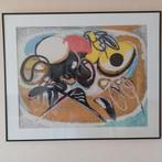 Abstract schilderij op textiel ,jaarstuk Texoprint Boekelo, Ophalen