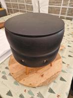 Vintage poef met opbergruimte - Zwart skaileer, Ophalen, Minder dan 50 cm, Gebruikt, Minder dan 50 cm