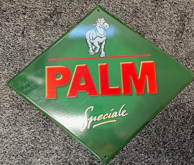 Authentiek emaille reclamebord van Palm Bier., Ophalen of Verzenden, Zo goed als nieuw, Reclamebord, Plaat of Schild, Overige merken