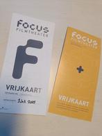 2 vrijkaarten Focus Film theater Arnhem! ️, Tickets en Kaartjes, Filmkaartjes, Eén persoon, Vrijkaartje alle films