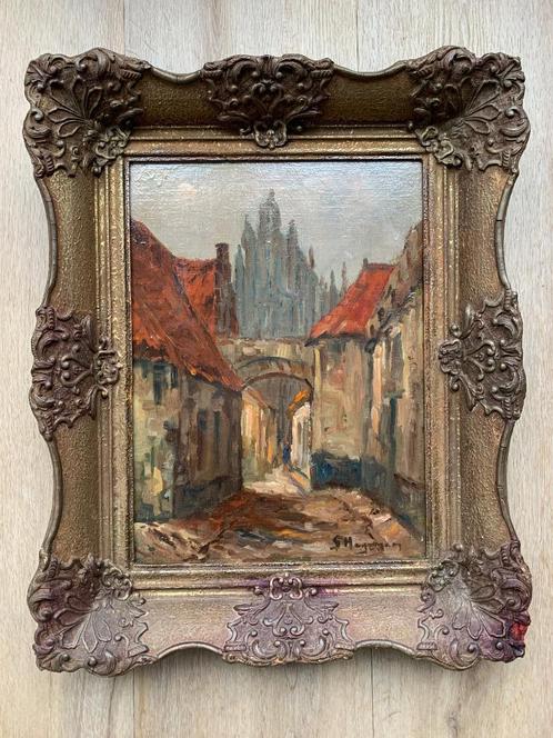 Impressionistisch stadsgezicht schilderij - Gerard Hageman, Antiek en Kunst, Kunst | Schilderijen | Klassiek, Ophalen of Verzenden