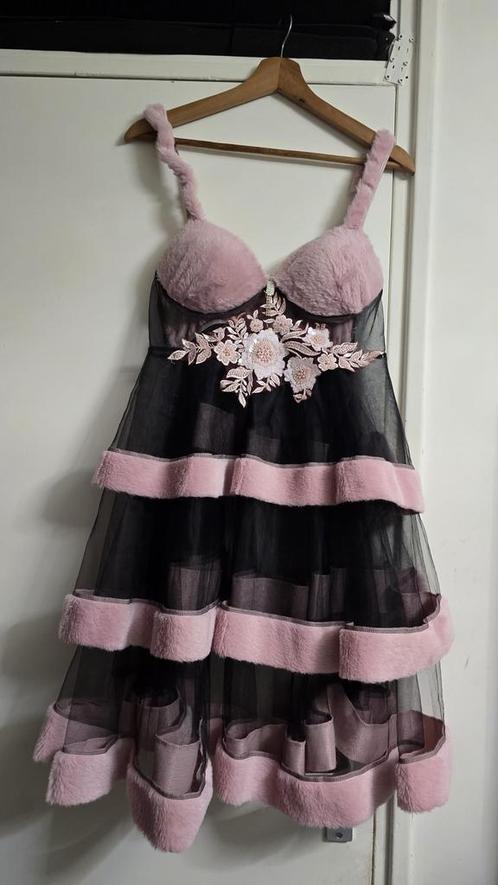 Nieuw lingerie nachthemd – zwart/roze, Kleding | Dames, Ondergoed en Lingerie, Nachtkleding, Roze, Verzenden