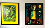 2 handgeschilderde abstracte schilderijen, Ophalen