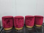 Poef/stoel burgundy 4 stuks, Ophalen, Minder dan 50 cm, Rond, Minder dan 50 cm