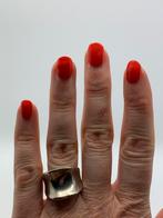 V488 Prachtige zilveren modernist ring maat 19, Z, 19 tot 20, Ophalen of Verzenden, X