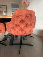 4 luxe draai eetkamerstoelen velvet brique, Huis en Inrichting, Stoelen, Ophalen, Gebruikt, Vier