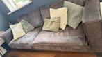 Donker bruine bank 230cm, Ophalen, Gebruikt, Leer, Driepersoons