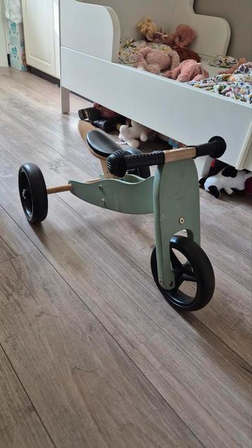 Houten loopfiets 3-wiel (om te bouwen naar 2-wiel) beschikbaar voor biedingen