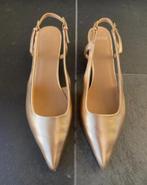 Gouden leren slingbacks Manfield - maat 41, Kleding | Dames, Schoenen, Pumps, Overige kleuren, Ophalen of Verzenden, Zo goed als nieuw