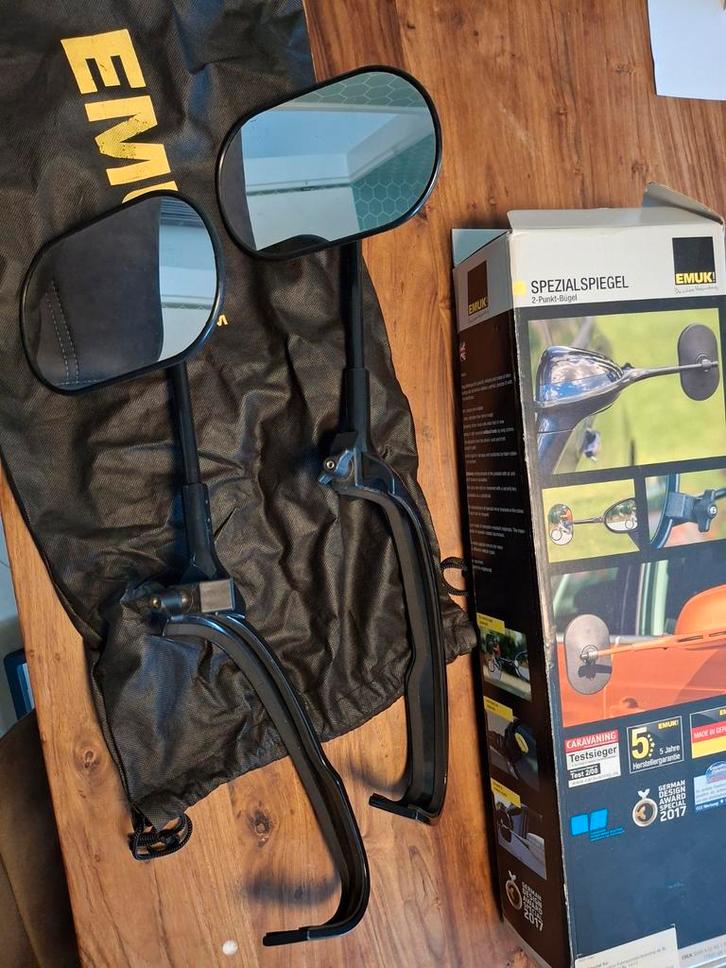 Emuk caravanspiegels Skoda Kodiaq of Karoq, Caravans en Kamperen, Caravan accessoires, Zo goed als nieuw, Ophalen