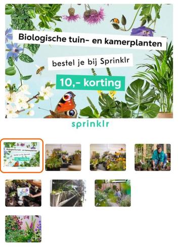 Sprinklr Biologische planten € 10 kortingsvoucher beschikbaar voor biedingen