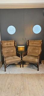 Set van 2 vintage rotan fauteuils, Ophalen, Gebruikt, Twee, Bruin