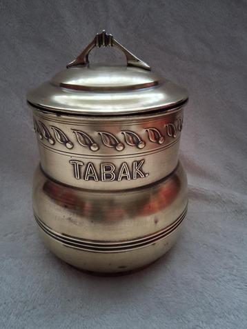 Een Antiek Geel - Koperen "Tabakspot". beschikbaar voor biedingen