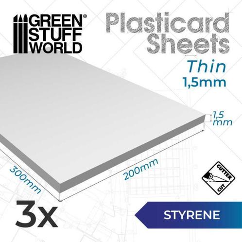 Styrene sheets 1.5 mm Pack x3 13225 modelbouw, Hobby en Vrije tijd, Modelbouw | Overige, Nieuw, Verzenden