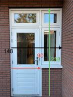 Houten buitendeur met dubbel glas, Doe-het-zelf en Verbouw, Deuren en Horren, Ophalen, Gebruikt, 80 tot 100 cm, 215 cm of meer
