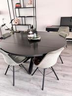 Zwarte ronde leenbakker Eettafel, Huis en Inrichting, Tafels | Eettafels, Ophalen, Gebruikt, 100 tot 150 cm, 150 tot 200 cm