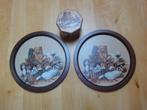 DIENBLAD BEER METAAL 2 ST. EN BLIKJE, LEUK OP KINDERKAMER, Ophalen of Verzenden, Zo goed als nieuw, Rond, Metaal