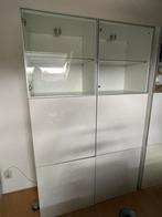 Ikea Besta kast met vitrine deuren en hoogglans wit deuren, Huis en Inrichting, Kasten | Wandmeubels, Ophalen, 150 tot 200 cm