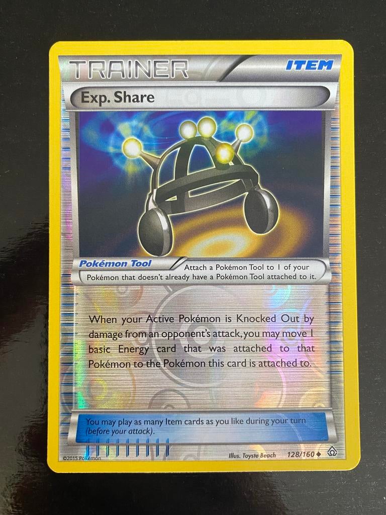 Exp. Share 128/160 Rev. Holo Pokémon XY Primal Clash 2015, Ophalen of Verzenden, Zo goed als nieuw, Losse kaart, Foil