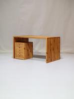 Ate van Apeldoorn bureau met ladeblok grenen 70s, Huis en Inrichting, Bureaus, Ophalen, Gebruikt, -, -