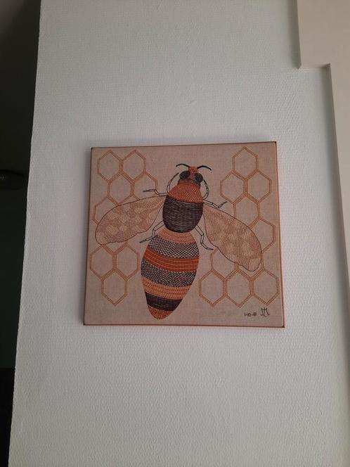 Geborduurd schildeij, Huis en Inrichting, Woonaccessoires | Schilderijen, Tekeningen en Foto's, Zo goed als nieuw, Schilderij