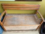 Oud school bankje, Tuin en Terras, Tuinbanken, Ophalen, Gebruikt, Hout