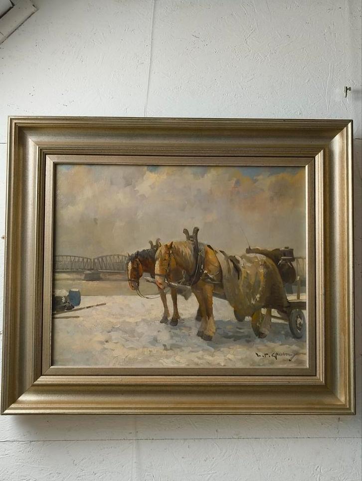 Hendrik Pieter Groen Havenkade Rotterdam, Antiek en Kunst, Kunst | Schilderijen | Klassiek, Ophalen of Verzenden