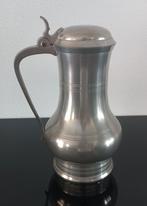 Antieke Tinnen Bierpul met Deksel, Antiek en Kunst, Ophalen