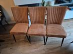 3 cognac kleurige eetkamerstoelen van Pronto, Ophalen, Gebruikt, Metaal, Drie