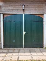 Garagedeuren, schuurdeuren, openslaande deuren groen hout, Ophalen, Gebruikt, Glas, Garagedeur