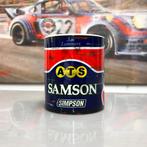 ✅ Jan Lammers Helmet Samson mok Vintage olie F1 Autosport, Verzamelen, Automerken, Motoren en Formule 1, Ophalen of Verzenden