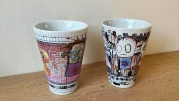 Set Poul Pava by Aida grote Dubbeleandige Bekers / Mokken beschikbaar voor biedingen